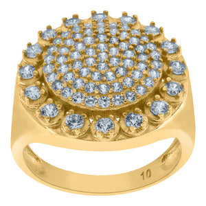 10kt Yellow Gold Mens Cubic Zirconia CZ Ring Size 7