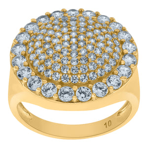 10kt Yellow Gold Mens Cubic Zirconia CZ Ring Size 7