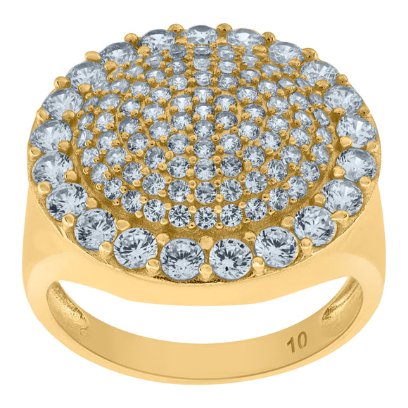 10kt Yellow Gold Mens Cubic Zirconia CZ Ring Size 7