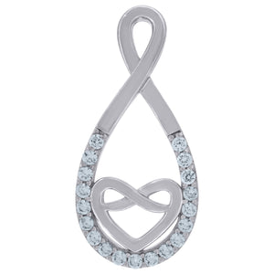 925 Sterling Silver Womens Cubic-Zirconia Infinity Charm Pendant