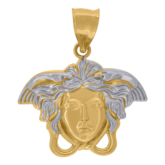 10KT Two-Tone Gold Mens Versace Egyptian Charm Pendant