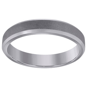 Titanium Mens Brushed Beveled Edge Comfort Fit Wedding Band 4mm Size 7