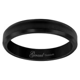 Titanium Black Mens Brushed Beveled Edge Comfort Fit Wedding Band 4mm Size 9.5