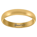 Titanium Yellow Tone Mens Domed Comfort Fit Wedding Band 4mm Size 8.5