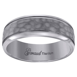 Titanium Mens Brushed Hammered Comfort Fit Wedding Band 8mm Size 8