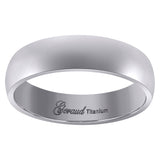 Titanium Mens Domed Comfort Fit Wedding Band 6mm Size 10.5